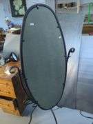 Standing Oval Mirror with Metal Frame