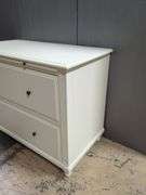 Two-Drawer White Dresser With Pullout