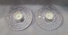Orrefors Crystal Glass Candle Holders, Qty 2