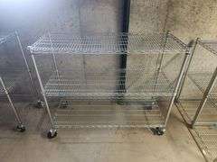 Trinity 2-Shelf Wire Rack With Wheels, Approx 48" W X 41" H X 18" D (Including Wheels)