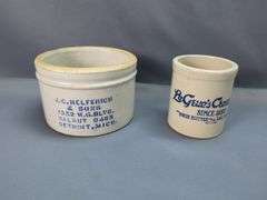 J.C. Helferich & Sons, And LeGrue's Creamery Advertising Stoneware Crocks