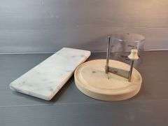 Girolle Cheese Scraper, Tete De Moine Cheese Slicer, Marble Cutting Board, BIA International Camembert Baker For Cheeses And Hot Dips, Cheese Stamp, And More