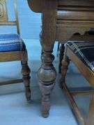 Ornate Wood Dining Table with Matching Chairs