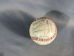 Bruce Chen Autographed Baseball, 1979 Kansas City Royals Stamped Signature Pennant, And Stamped Autograph Baseball