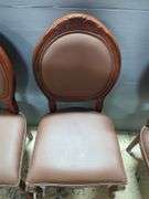 Set of 4 Dining Chairs with Brown Faux Leather