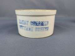 Set of Three Stoneware Butter and Cottage Cheese Crocks
