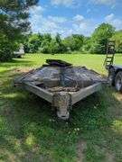 Tri-Axle Flatbed Trailer with Loading Ramps, No Title, THURSDAY Pick Up