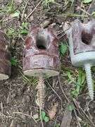 Ceramic Electric Line Insulators, Qty 3