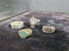 Sterling Silver Rings, Qty 4