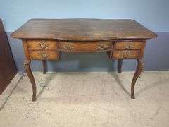 Ornate Wood Desk with Drawers