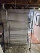 Shelf Tech System 4-Shelf Wire Rack With Wheels, Approx 48" W X 77" H X 18" D (Including Wheels)