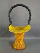 Hand Blown Art Glass Vases & Baskets, Total Qty 5