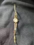 Gold-Tone Ladies Bulova Wrist Watch with Decorative Band
