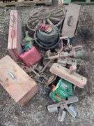 Wooden Wagon Wheel, Tools, Engine Parts and More, Contents Of Pallet, THURSDAY Pick Up