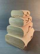 Graduated Soft Bamboo Wood Storage Boxes