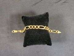 Mens 14k Gold Link Bracelet, 8", Marked Made In Italy