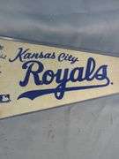 Bruce Chen Autographed Baseball, 1979 Kansas City Royals Stamped Signature Pennant, And Stamped Autograph Baseball