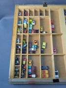 Collection of Miniature Vehicles in Printers Drawer Display Case