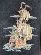 Framed Velvet Paint-By-Number Sailing Ship Pictures
