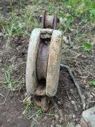 Rustic Wooden Pulley with Hook
