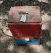 Vintage Metal Insulated Coolers, Qty 2, One With Tray Insert