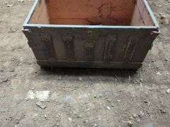 Vintage Metal Bound Steamer Trunk