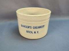 Domser's Creamery Utica, N. Y. Stoneware Crock