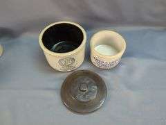 Peerless Creamery Butter Crock with Lid and Leitch & Crawford Butter Crock