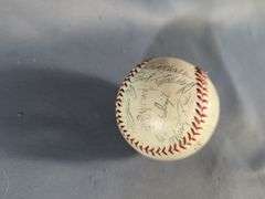 Bruce Chen Autographed Baseball, 1979 Kansas City Royals Stamped Signature Pennant, And Stamped Autograph Baseball