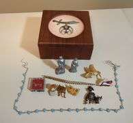 Ararat Shrine Jewelry Box with Assorted Costume Jewelry and Figurines