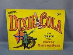 Dixie Cola Metal Sign and Beefeater Mirror Bar Advertising