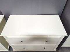Two-Drawer White Dresser With Pullout
