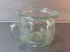 Stockholms Glasbruk Crackle Glass Creamer and Pitcher Set