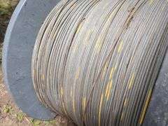 Large Metal Spool with Steel Cable