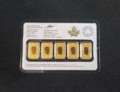 2016 Royal Canadian Mint 1/10 oz Gold Legal Tender $25 5-Bar Set, .9999 Fine Gold