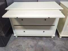 Two-Drawer White Dresser With Pullout