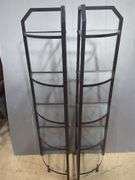 Metal Framed Corner Glass Display Shelves, Qty 2