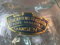 Stockholms Glasbruk Crackle Glass Creamer and Pitcher Set