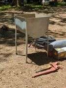 Galvanized Metal Wash Tub with Stand