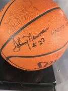 Signed Charlotte Hornets NBA Basketball in Display Case