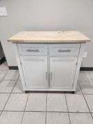 Rolling Kitchen Island With Leaf Extension, Missing One Wheel 3' X 20" X 36", Leaf Adds 12"