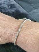 Ladies 14k 2-Toned Twisted Rope Anklet, 10", Marked Italy