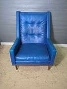 Mid-Century Modern Style Blue Lounge Chair