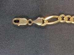 Mens 14k Gold Link Bracelet, 8", Marked Made In Italy