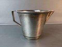Hallmarked English Sterling Silver Collection Including Sugar Bowl And Creamer, And 925 Stamped Saucer