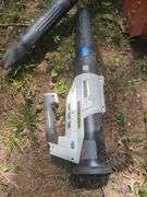 Lawn Care Equipment Assortment Including Hart Mower, String Trimmer, and Blowers