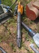 Lawn Care Equipment Assortment Including Hart Mower, String Trimmer, and Blowers