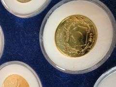 The Morgan Mint Statehood Quarter Dollars 24 Kt Gold Plated Edition Coins From 1999-2000, Vatican Coin Set, And $5 Bermuda Note
