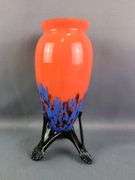 Czech Legged Art Glass Vases, Qty 3