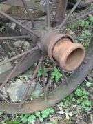 Metal Wagon Wheels, Qty 2, 36" and 32"